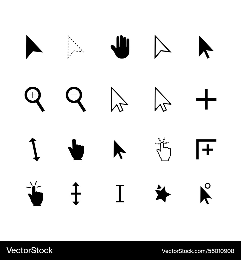 Flat design mouse cursor set icon Vector Image