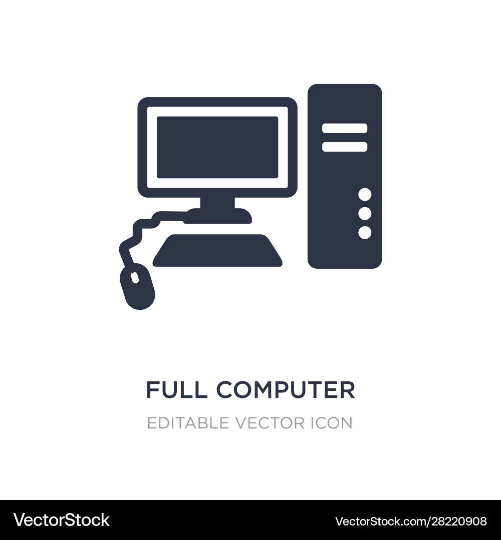 Full computer icon on white background simple Vector Image