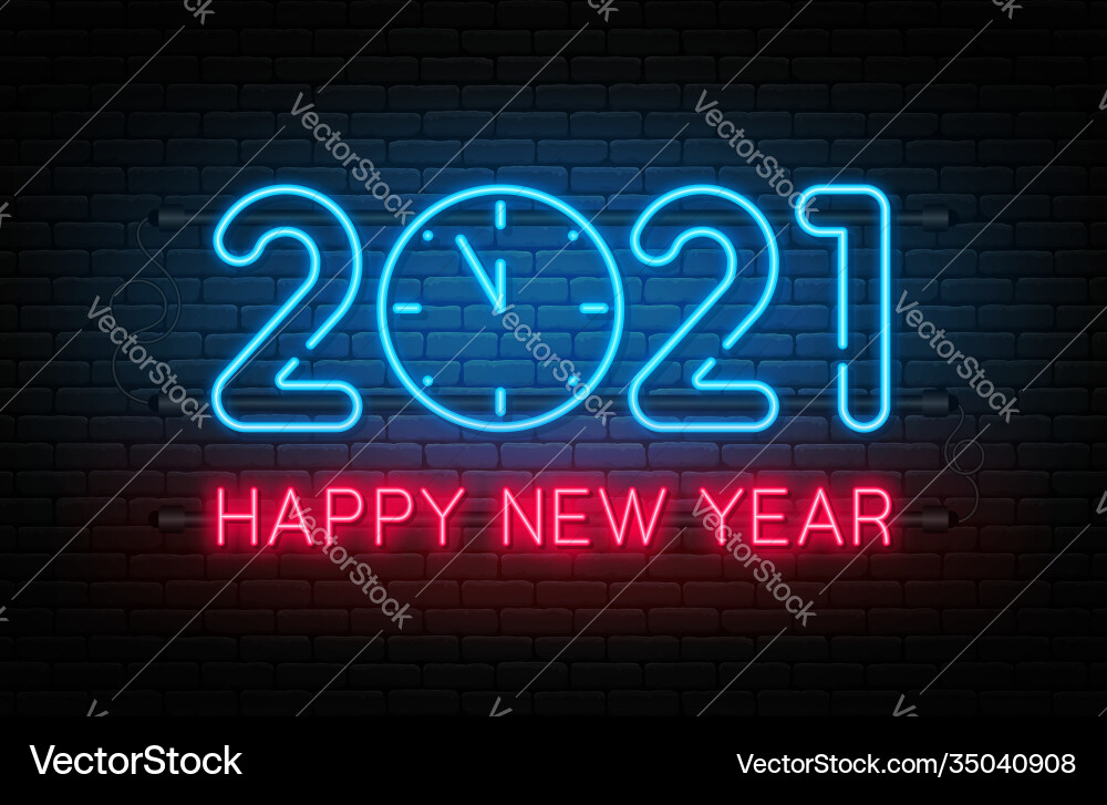 Happy new year 2021 and christmas vector image