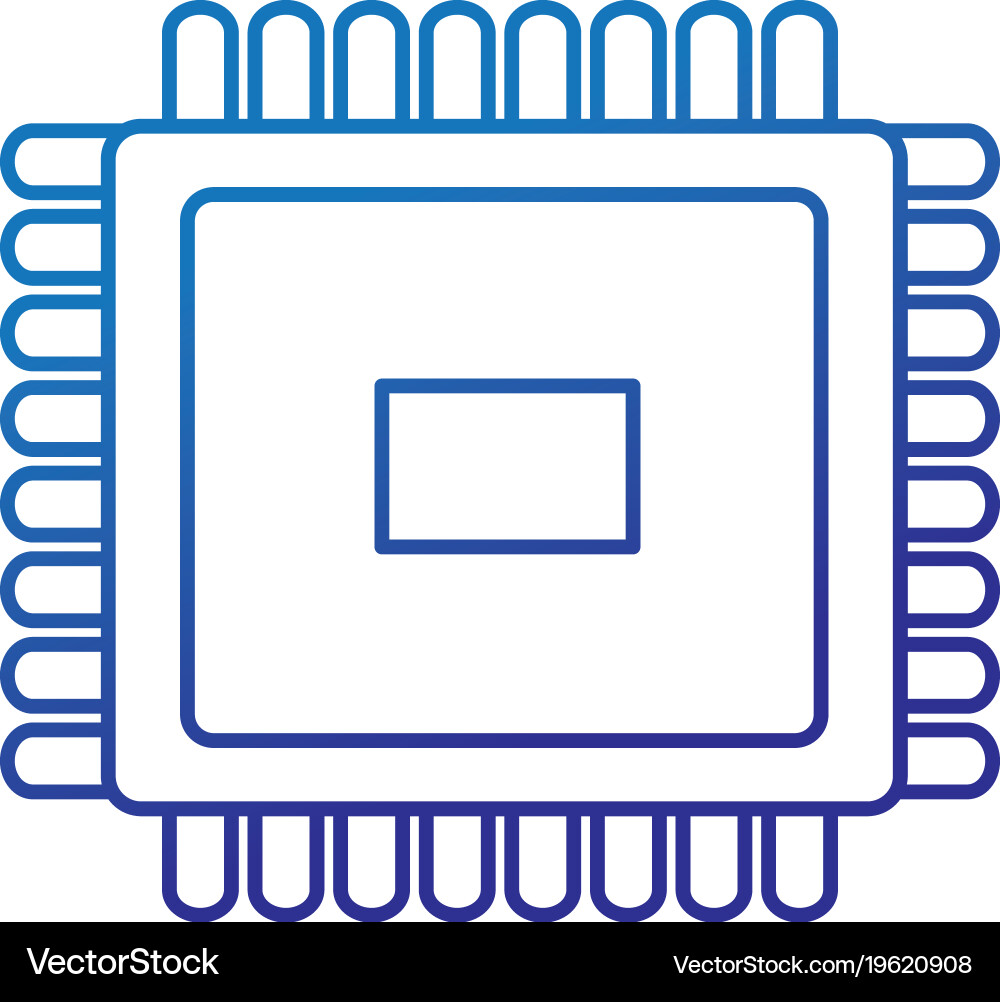 Isolated processor design vector image