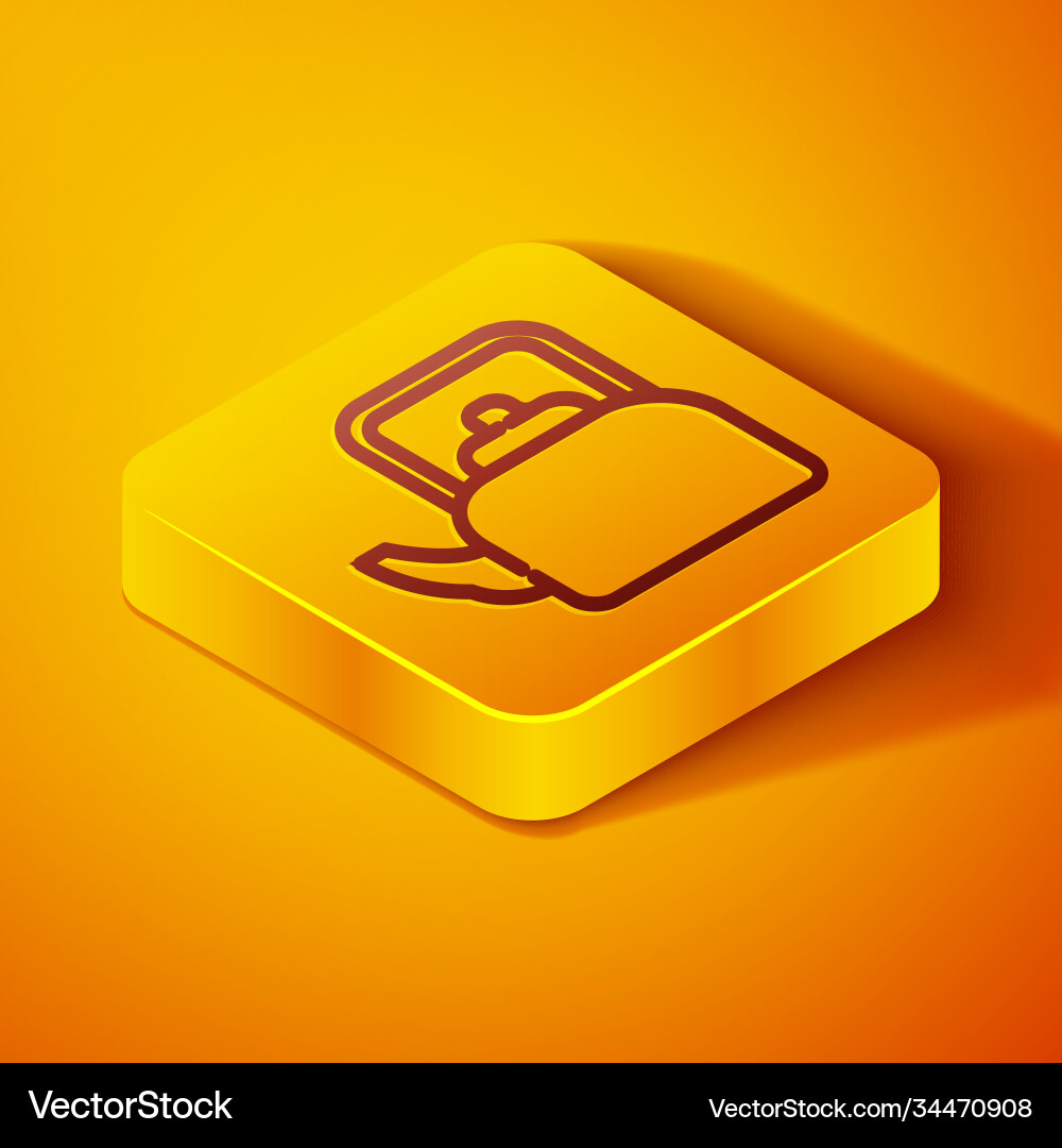 Isometric line kettle with handle icon isolated Vector Image