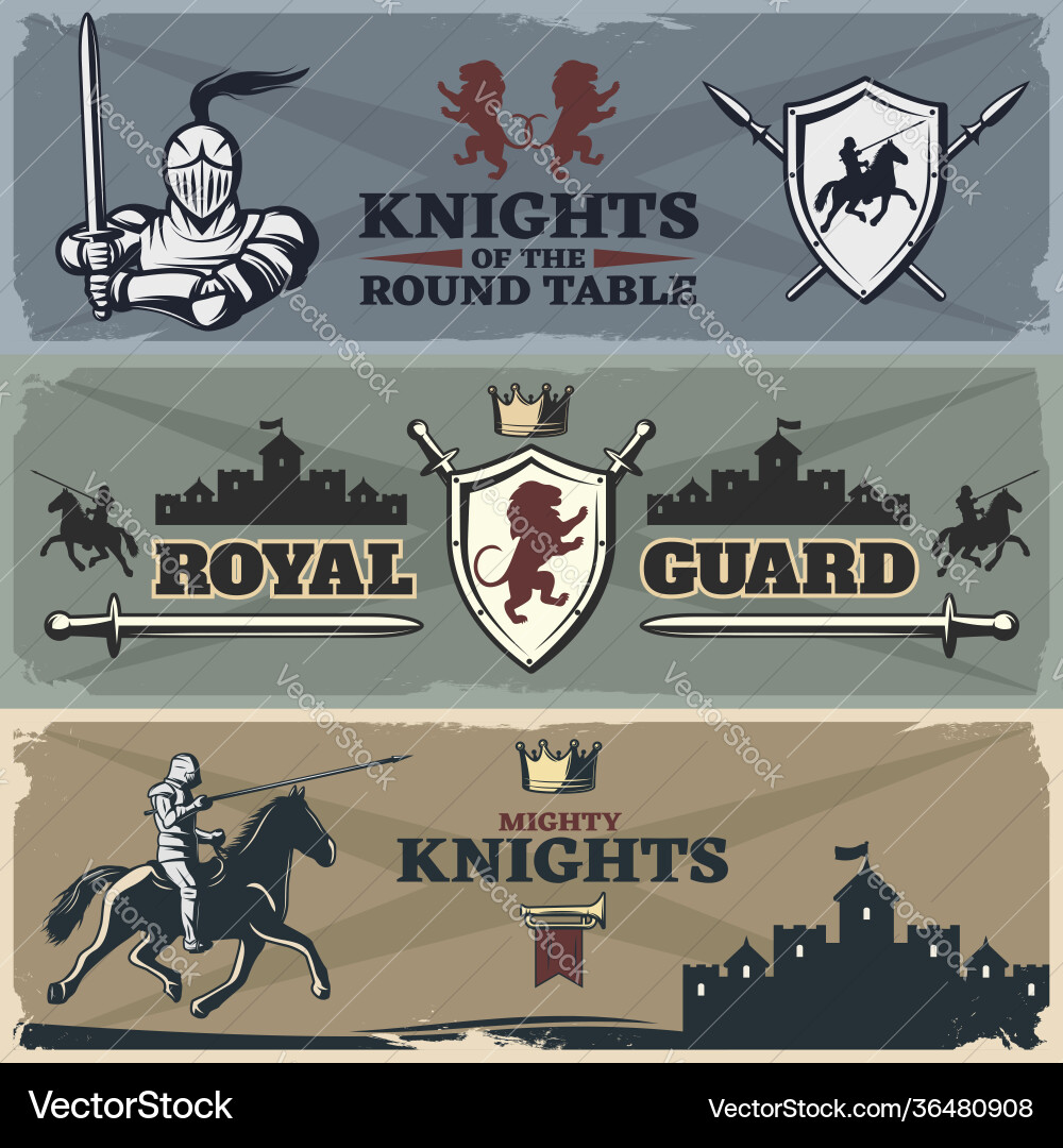 Knights banners set Knights banners set vector image