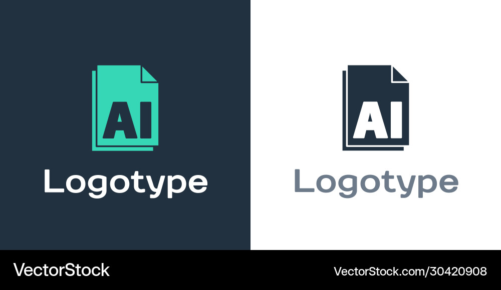 Logotype ai file document download button icon Logotype ai file document download button icon vector image