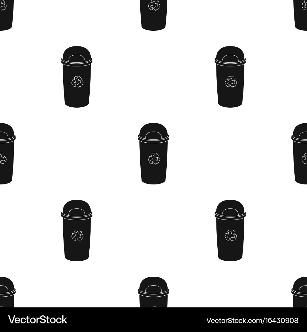 Recycle garbage can icon in black style isolated Vector Image