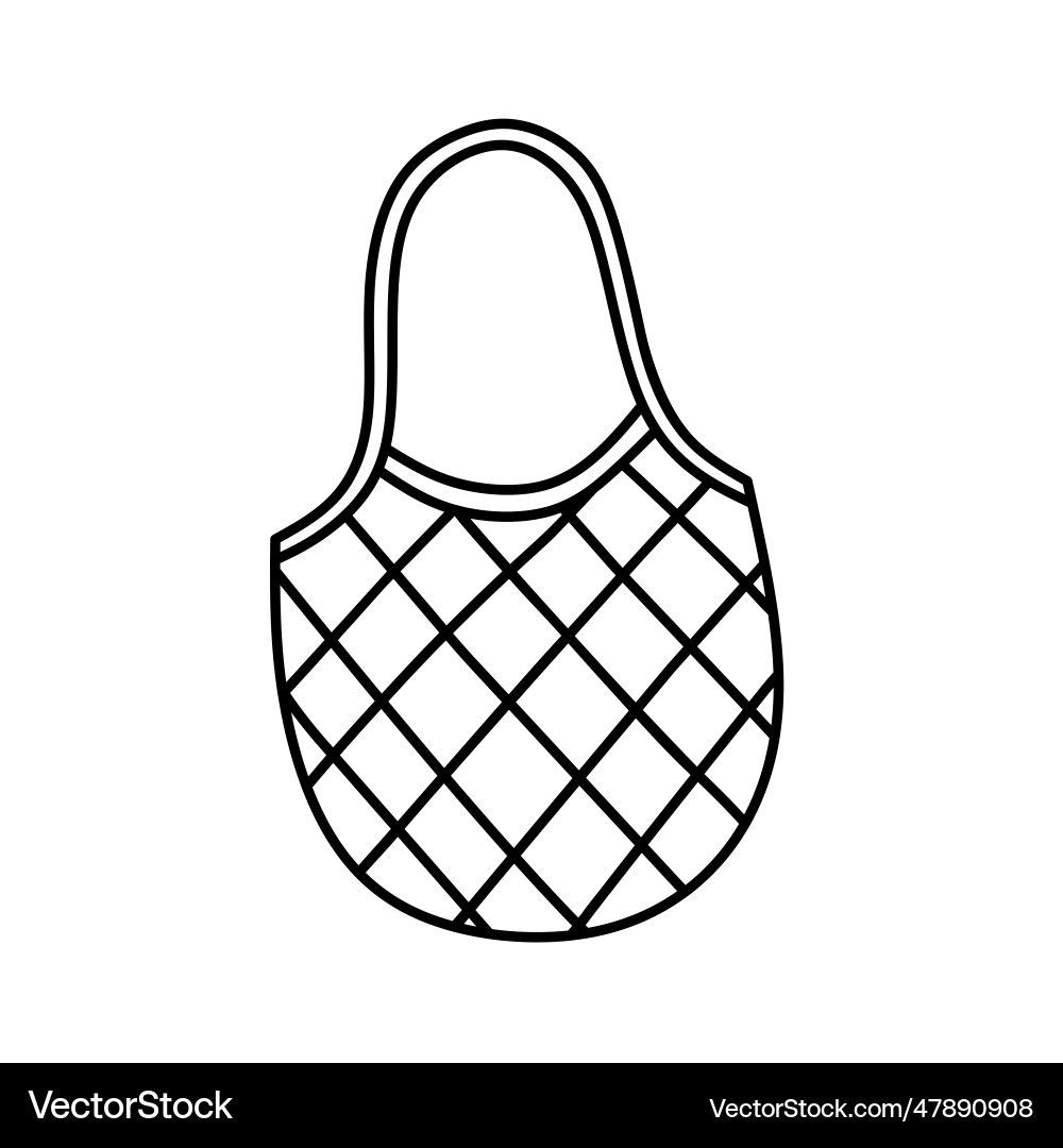 Reusable string bag isolated on white background Reusable string bag isolated on white background Vector Image