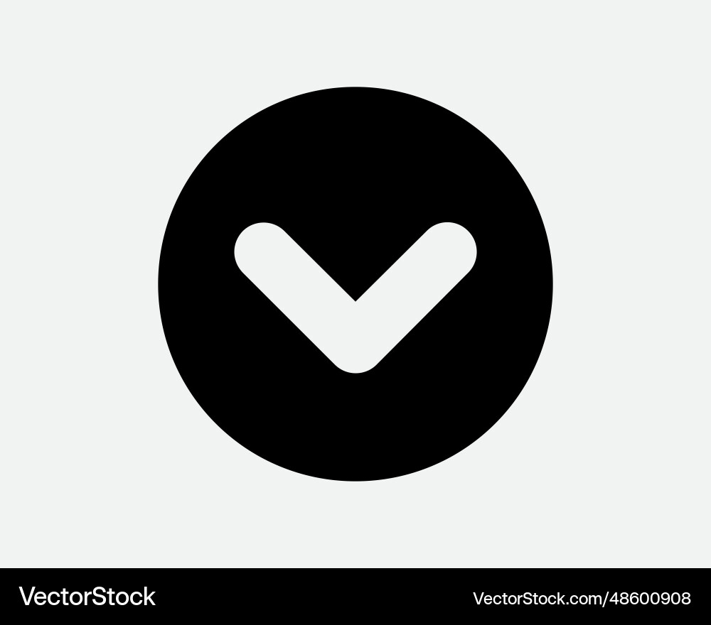 Round down arrow icon download pointer point path Round down arrow icon download pointer point path vector image