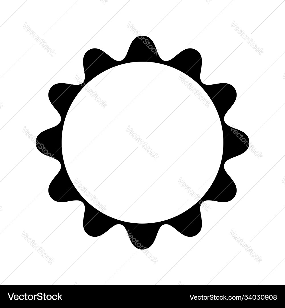Round frame with scalloped borders empty tag Vector Image