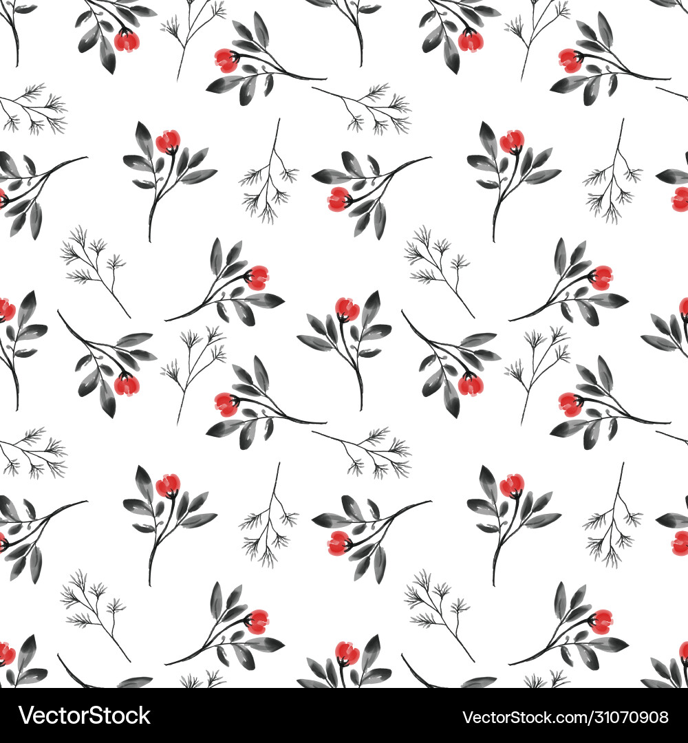 Seamless pattern with tiny flower branches Vector Image
