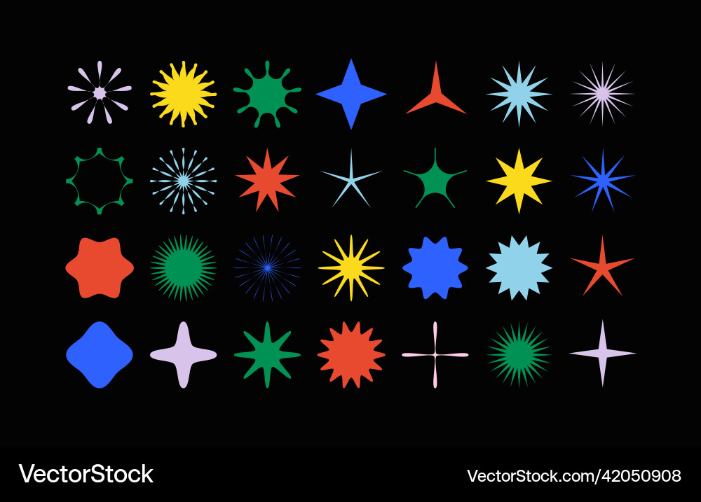 Set of simple abstract objects flowers Set of simple abstract objects flowers vector image