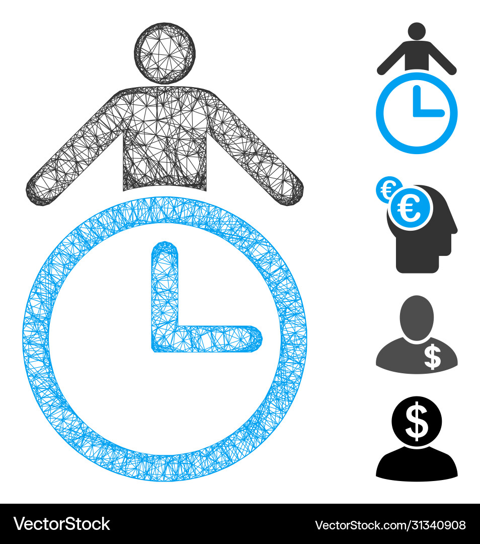 Time manager web mesh Time manager web mesh vector image