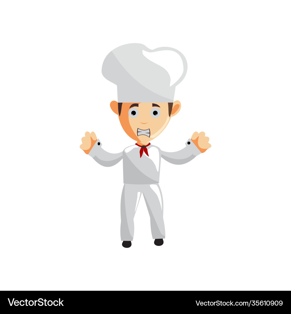 Chef character creation template pose angry Chef character creation template pose angry vector image