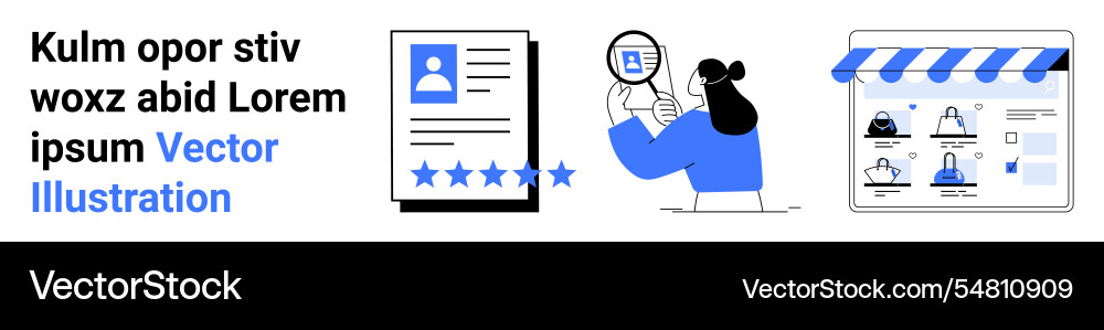 Digital profile review with user rating online Digital profile review with user rating online vector image