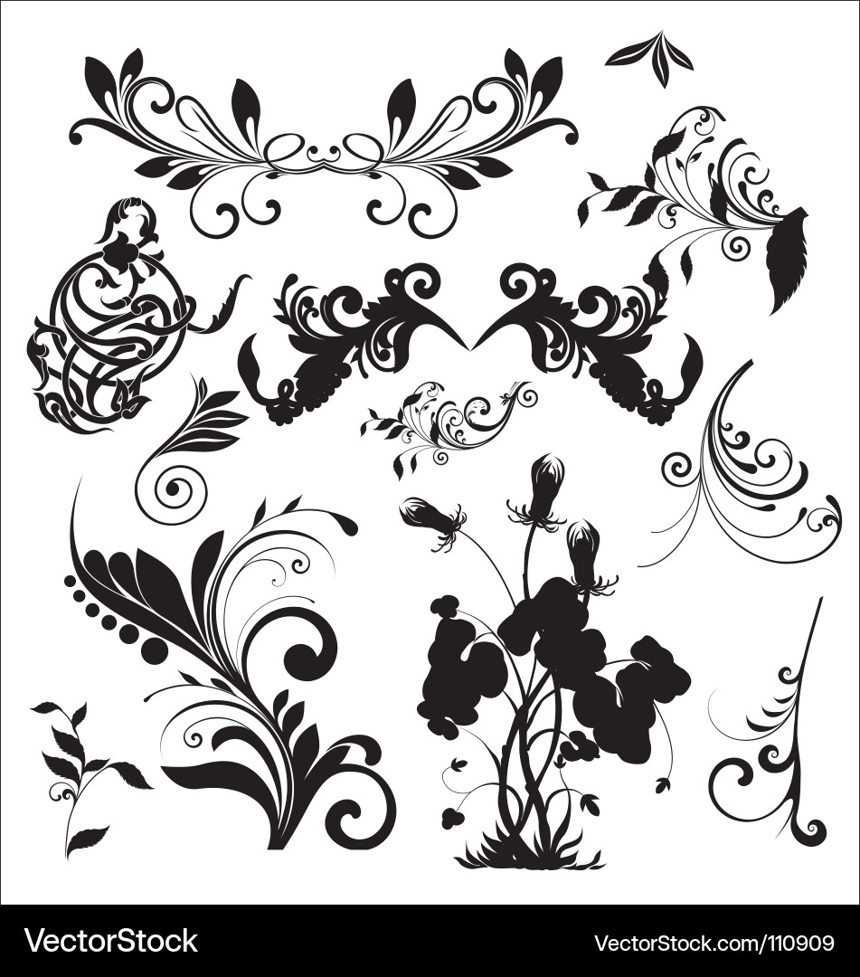 Floral Swirls and Loops Vector Image