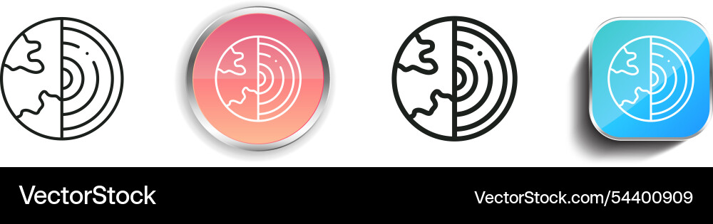 Geology icon thin linear regular and button style Vector Image