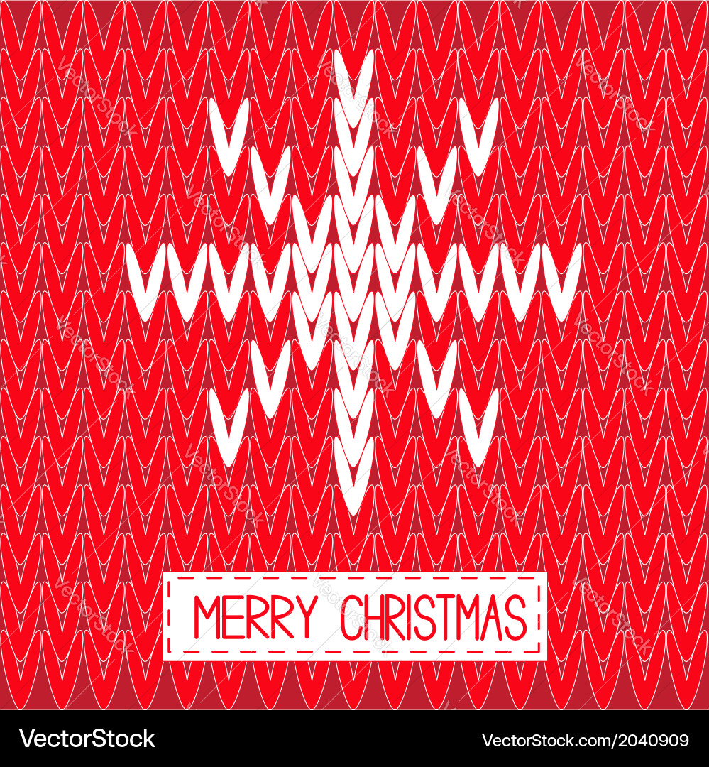 Knitted sweater red pattern with snowflake Vector Image