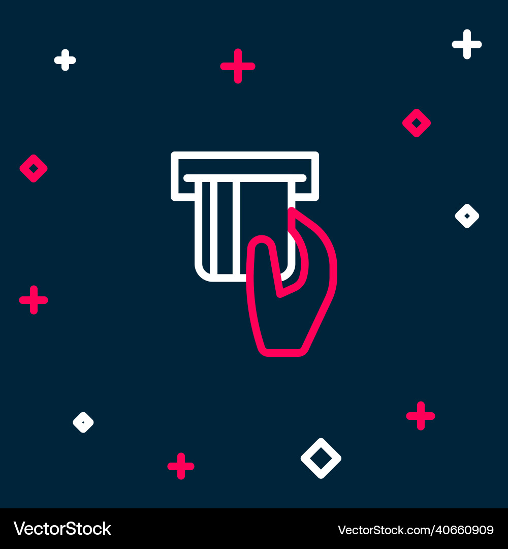 Line credit card inserted in reader icon Line credit card inserted in reader icon vector image