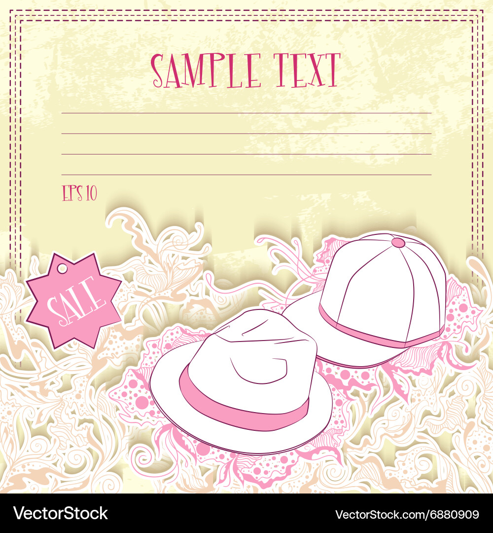 Message card with men hats vector image