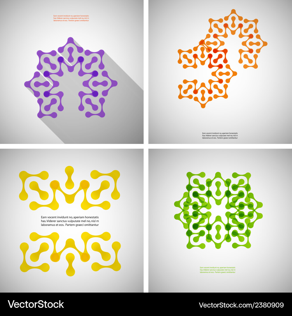 Set of colored tech patterns vector image