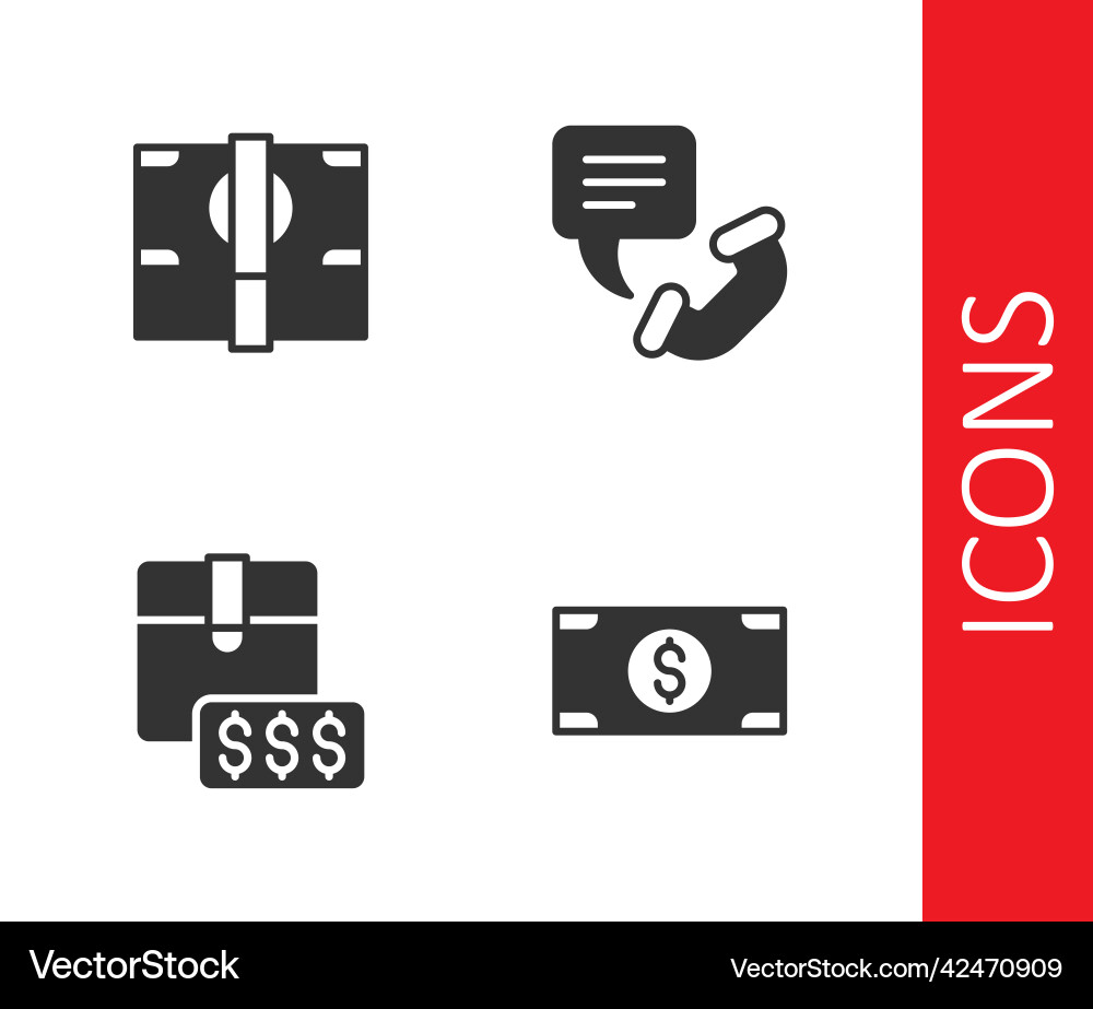 Set stacks paper money cash item price tag Set stacks paper money cash item price tag vector image