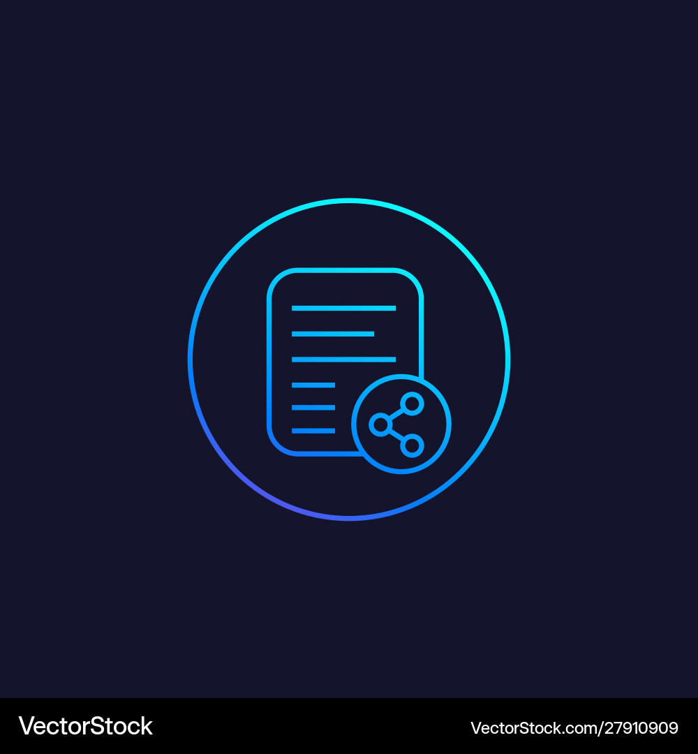 Shared document line icon Vector Image