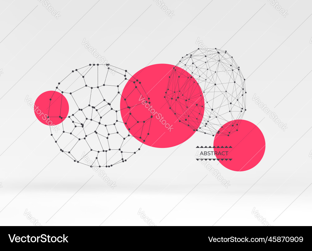 Sphere with connected lines and dots global Vector Image