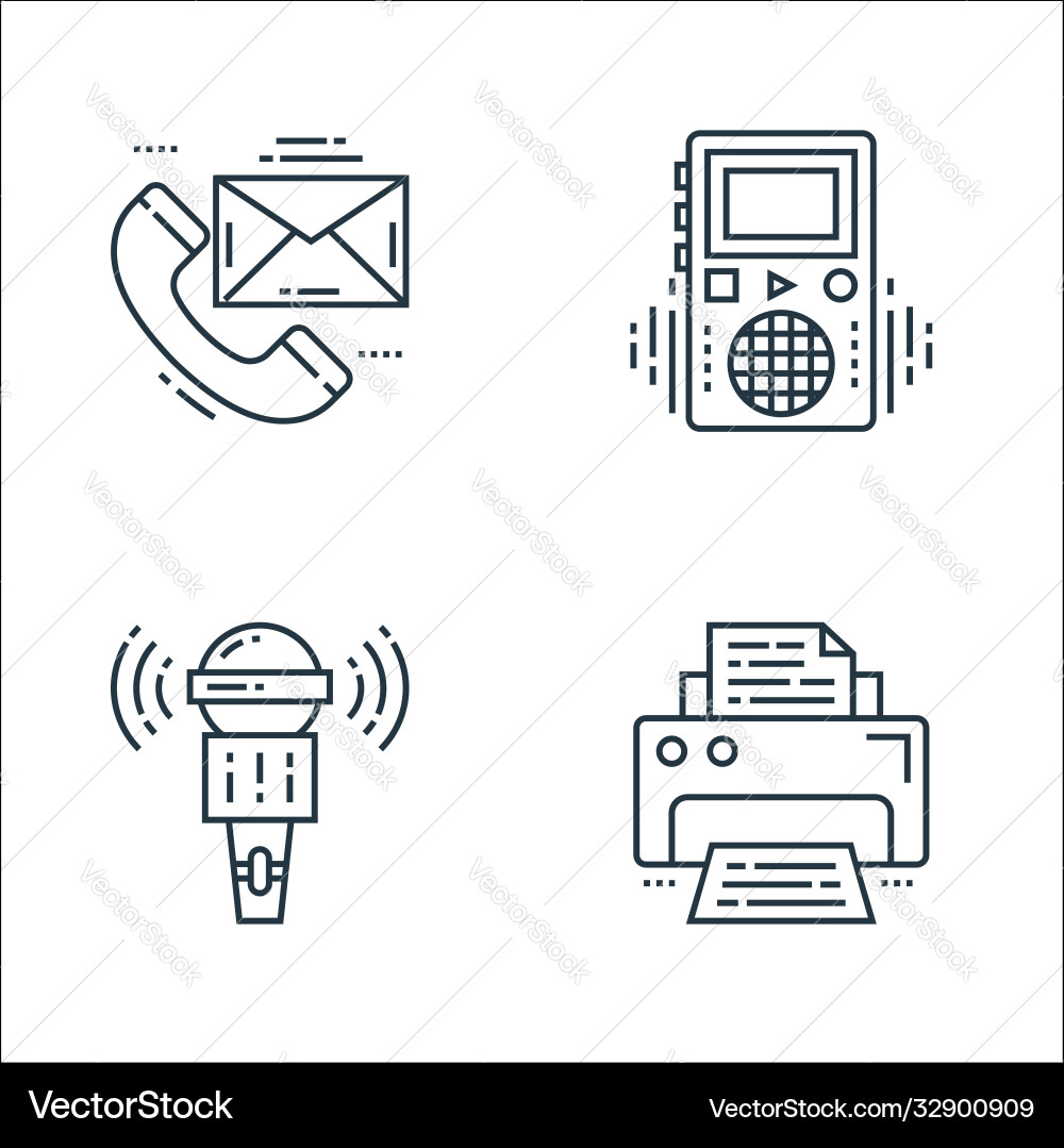 Technology devices line icons linear set quality Technology devices line icons linear set quality vector image
