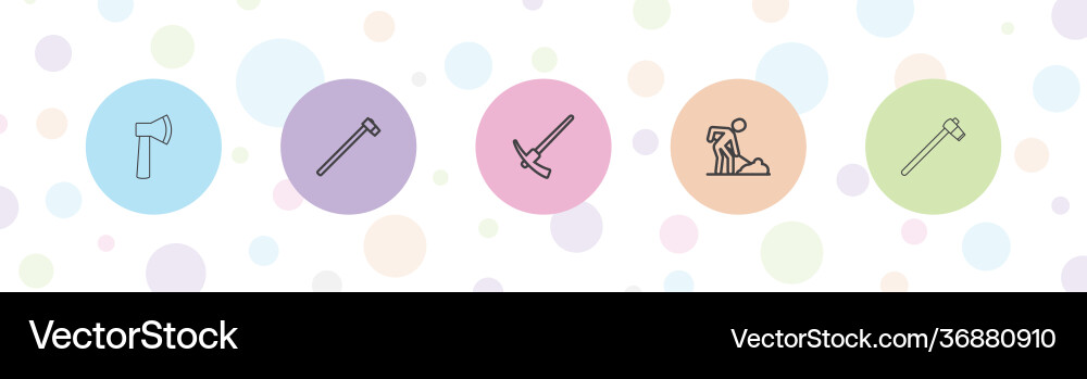 5 construct icons vector image