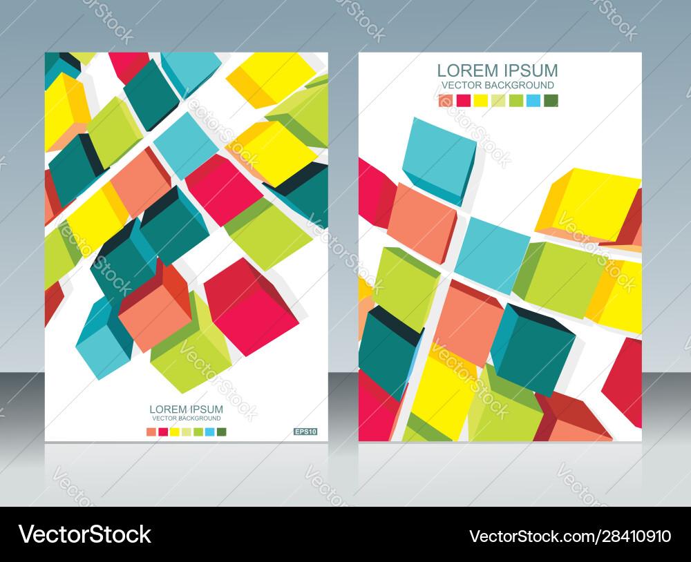 Brochure template design with cubes elements eps Brochure template design with cubes elements eps vector image