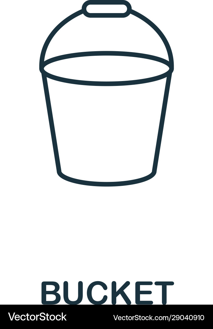 Bucket line icon thin style element from Bucket line icon thin style element from vector image