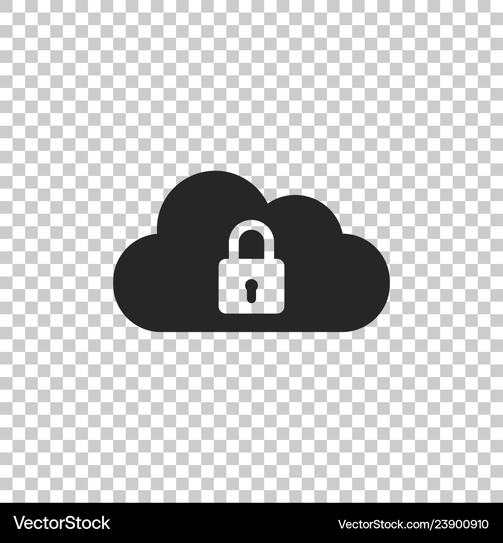Cloud computing lock icon isolated vector image