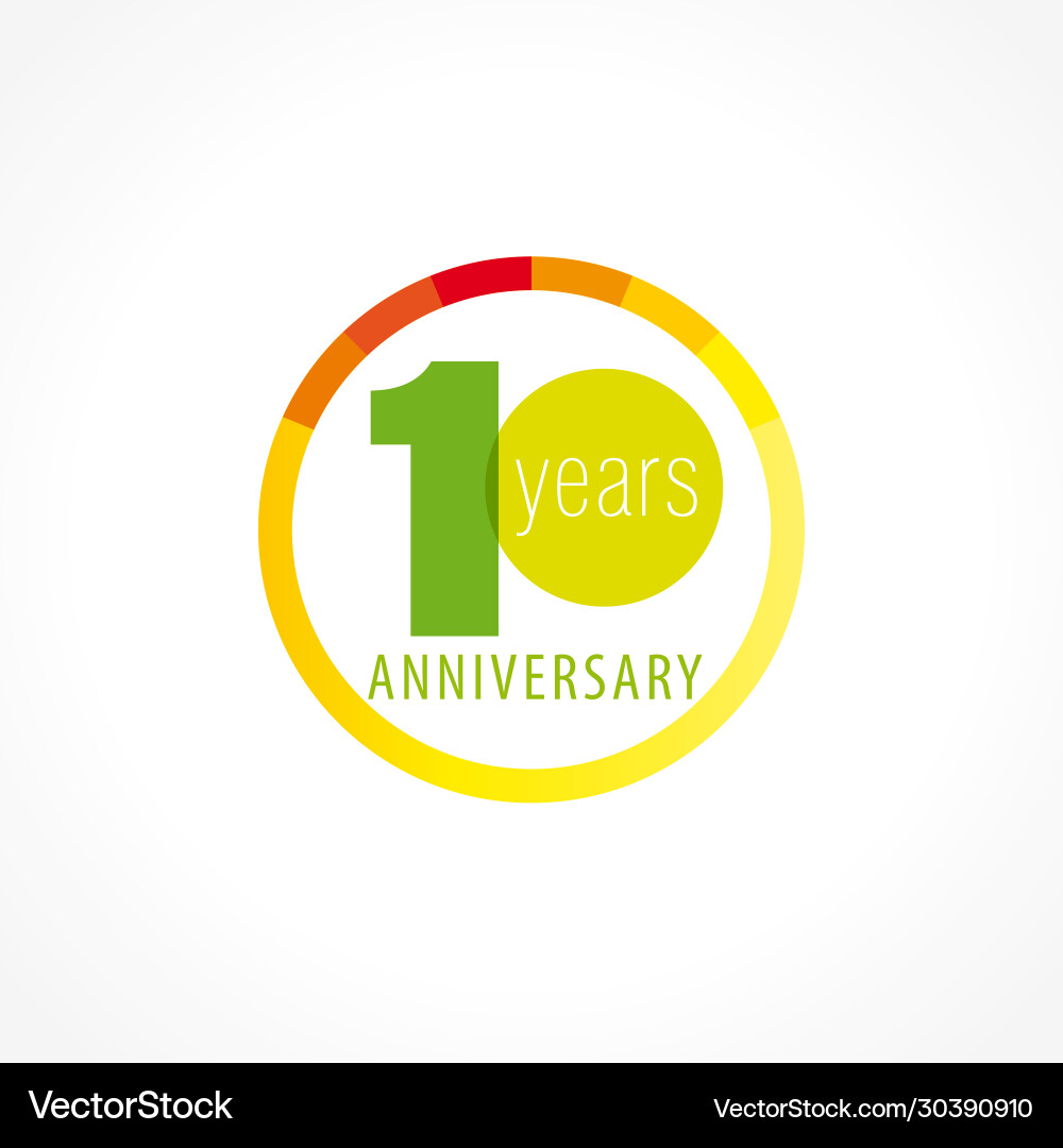 Colorful Anniversary Circle Logo Vector Image