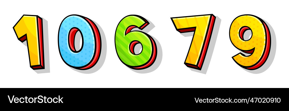 Colorful number with volume shape isolated vector image