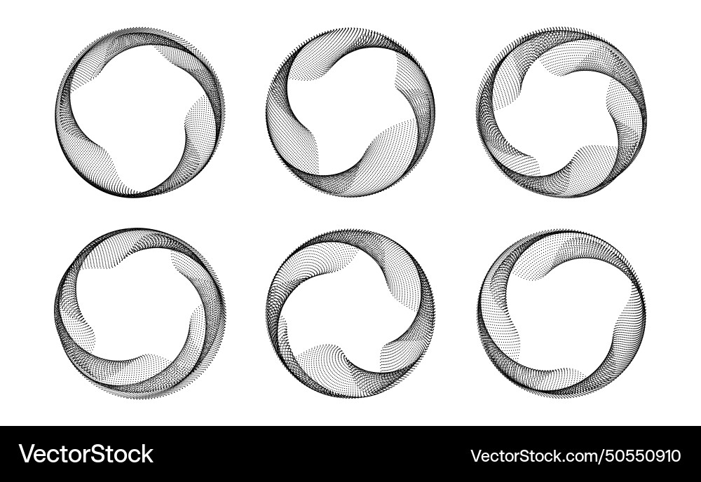 Dynamic Circle Dotted Line Set vector image