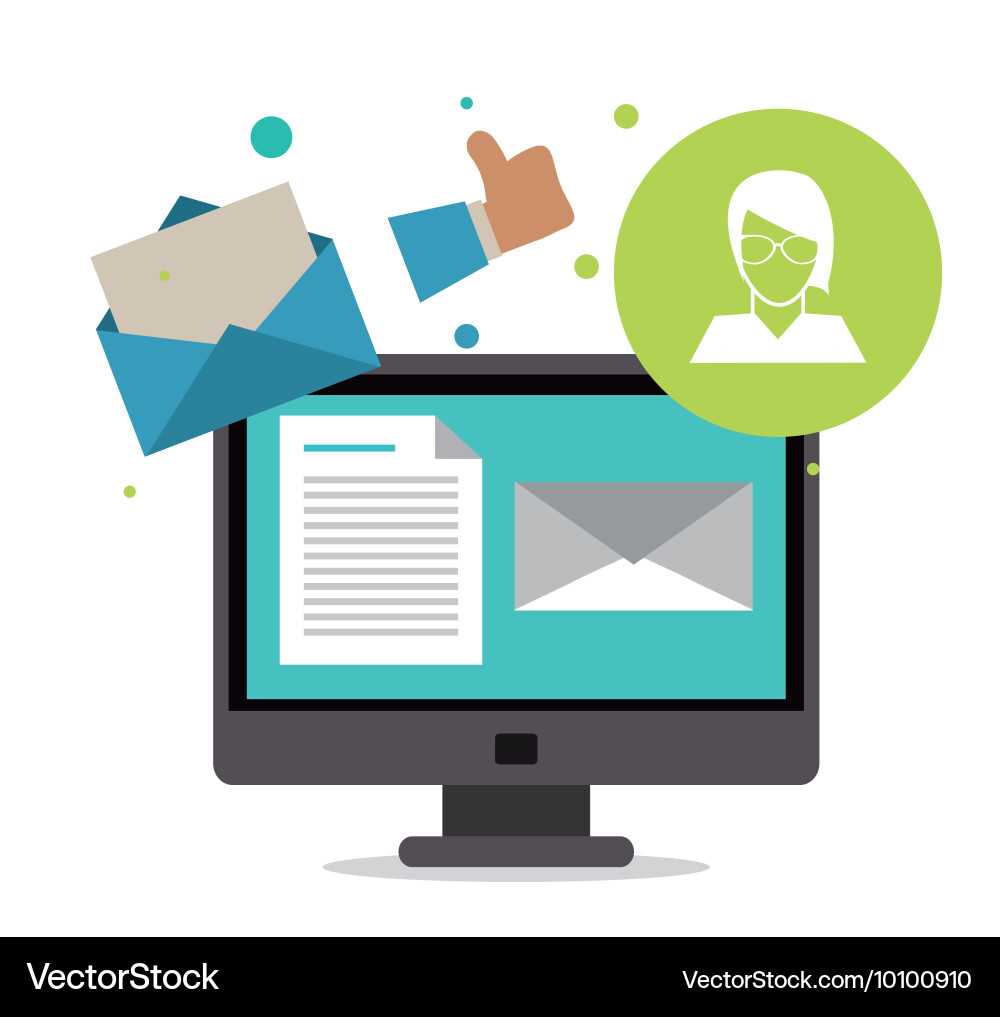 Envelope and computer icon email design Vector Image