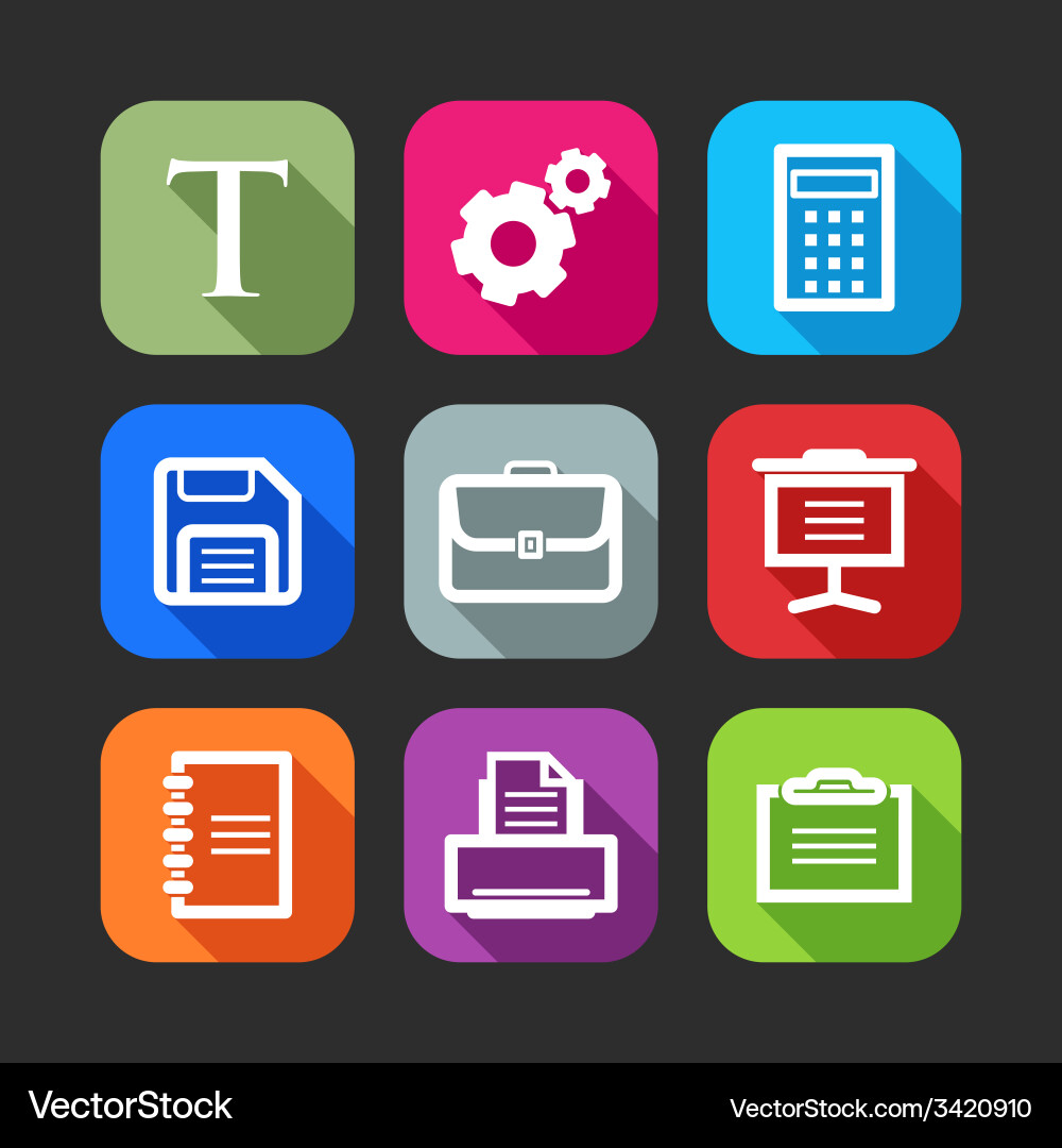 Flat icons for web and mobile applications Vector Image