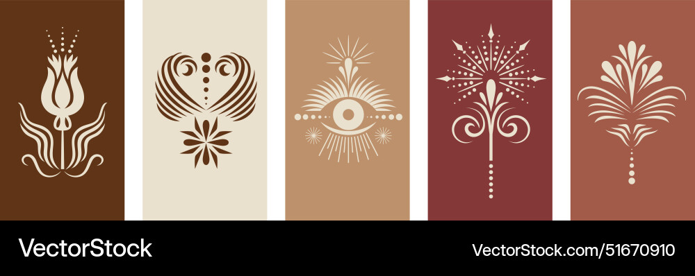 Floral Elements - Abstract Patterns Vector Image