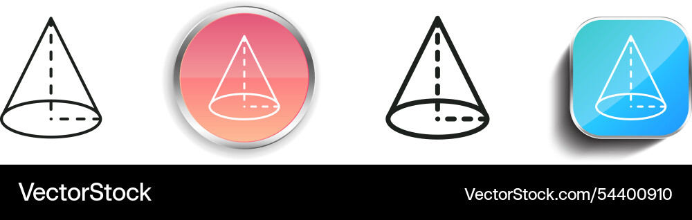 Geometric icon thin linear regular and button vector image