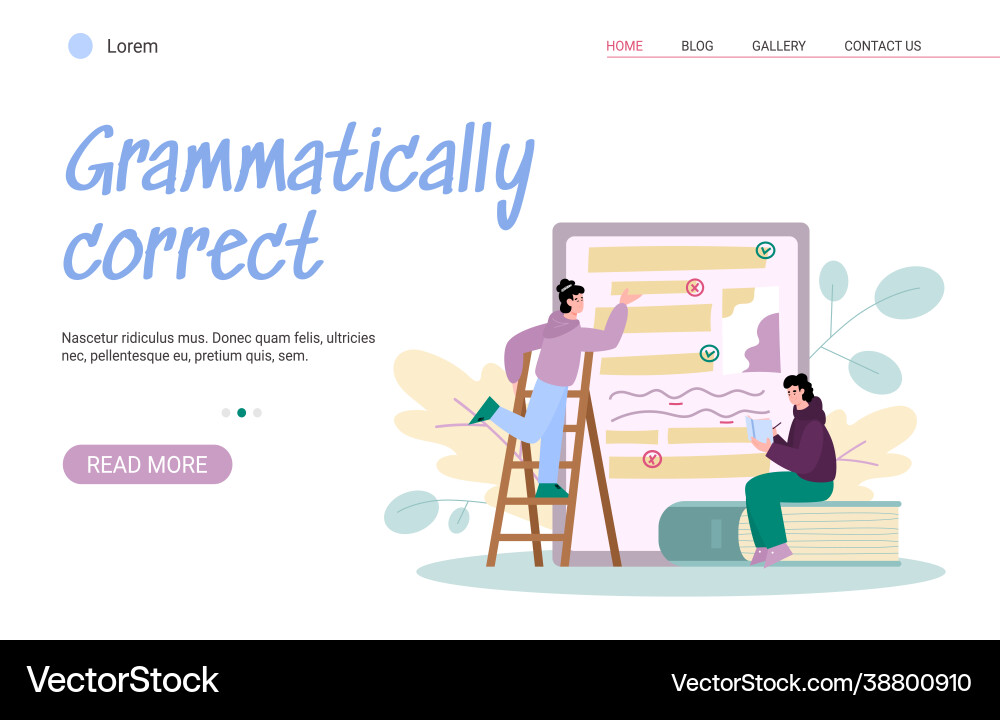 Grammar online correction and proofreading text Grammar online correction and proofreading text vector image