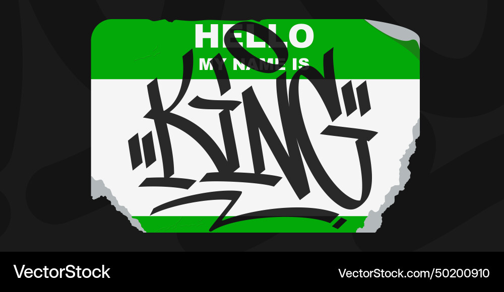 Green abstract flat graffiti style sticker hello Green abstract flat graffiti style sticker hello vector image
