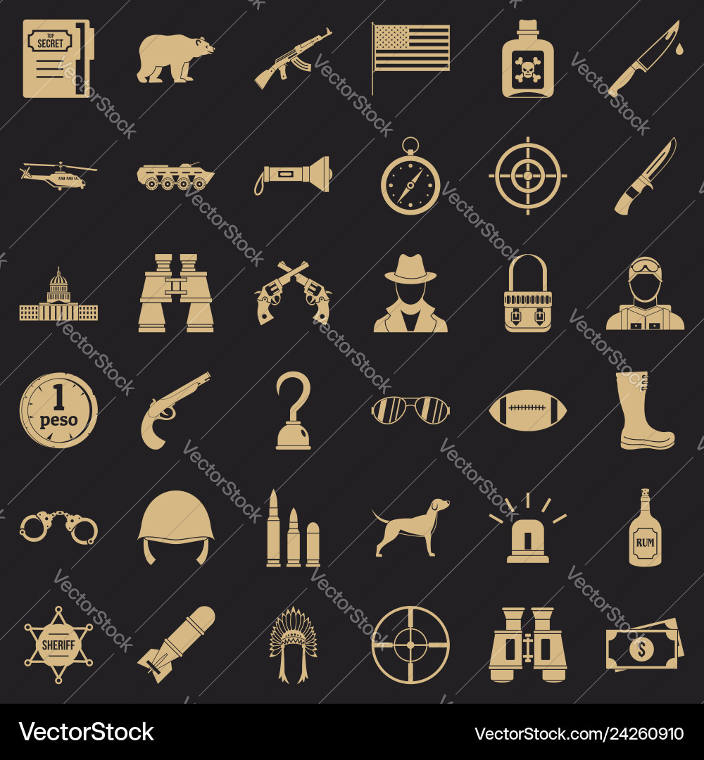 Gun icons set simple style Gun icons set simple style vector image
