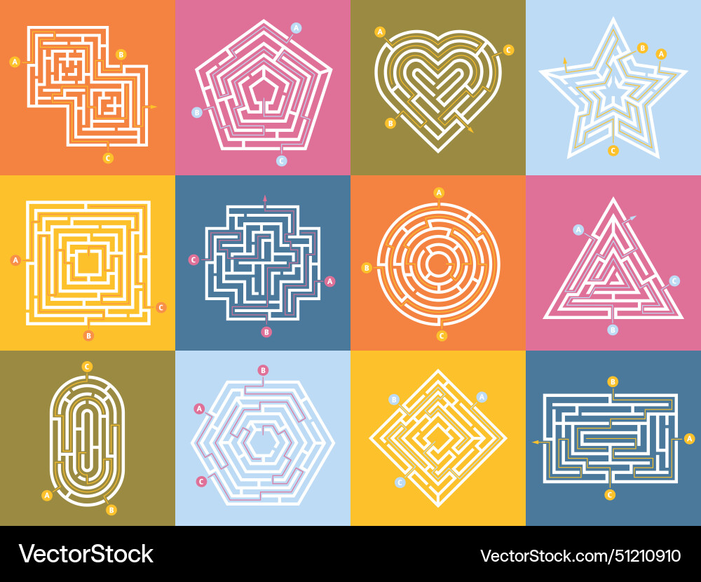 Labyrinth game maze conundrum way Labyrinth game maze conundrum way vector image