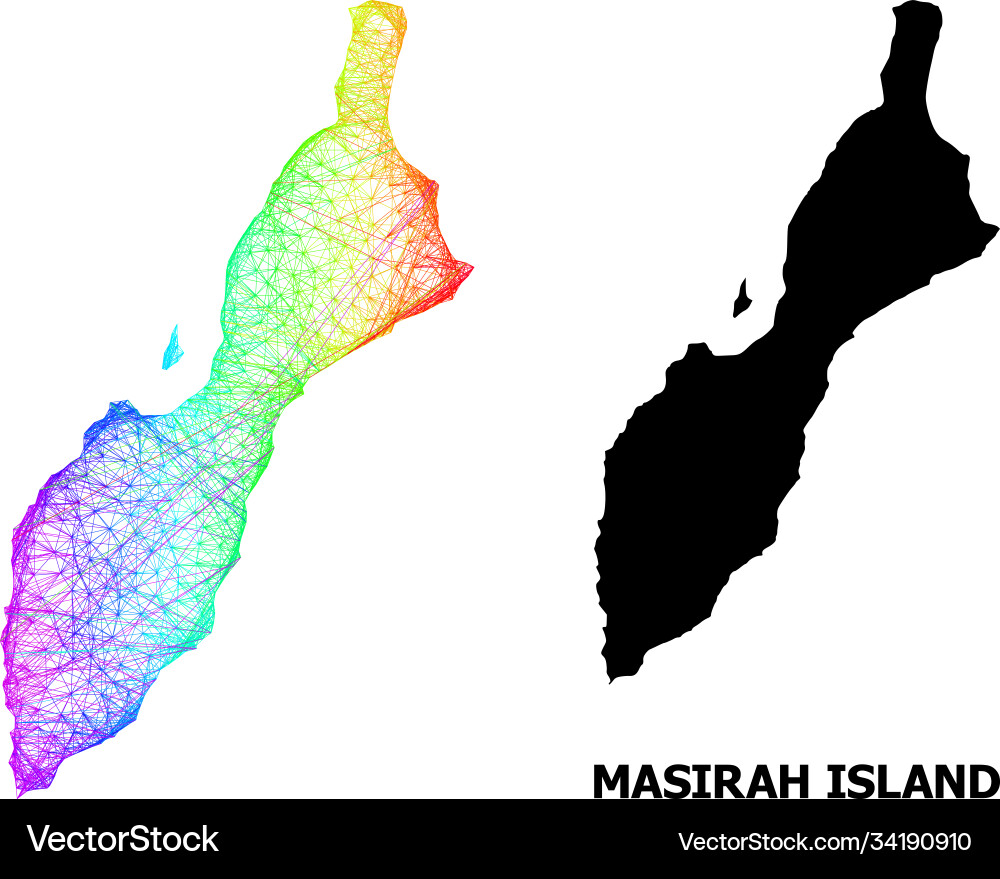 Linear map masirah island with spectrum Vector Image