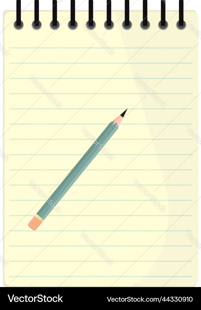 Notebook with pen on a white background Vector Image