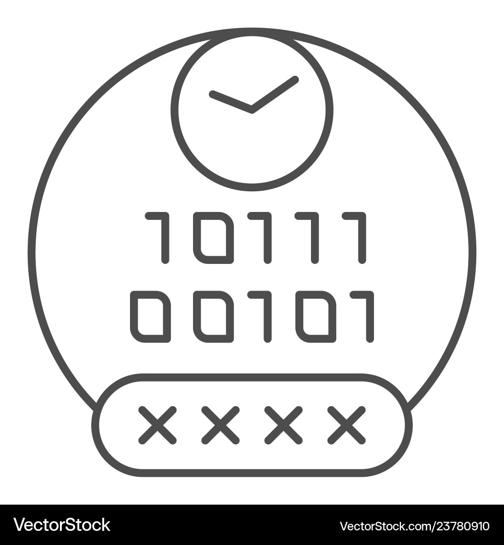 Password thin line icon pin code Password thin line icon pin code vector image