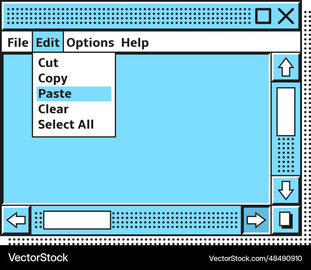 Retro os window old pc interface template Retro os window old pc interface template vector image