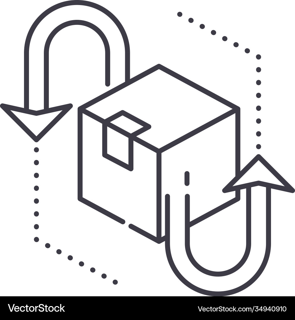 Return delivery icon linear isolated Return delivery icon linear isolated vector image