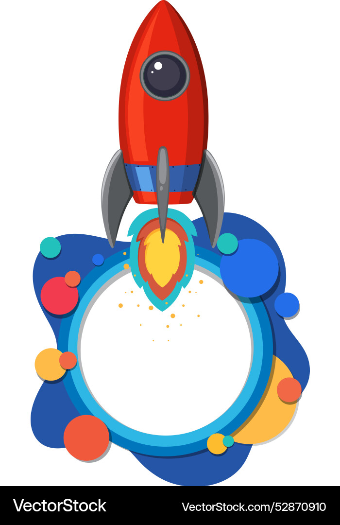Rocket launching with colorful abstract background Rocket launching with colorful abstract background Vector Image