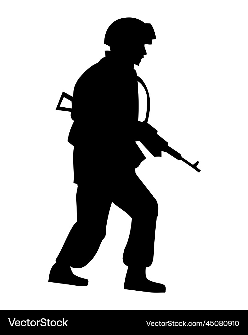 Schwarze Silhouette eines Soldaten in Rüstung Schwarze Silhouette eines Soldaten in Rüstung vektorbild