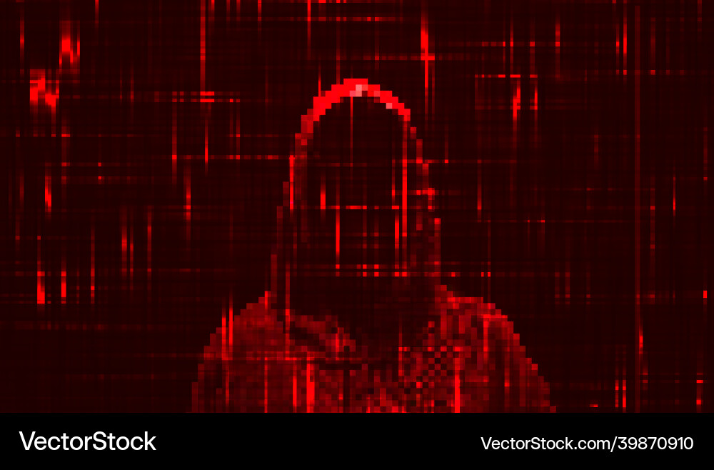 Silhouette of a hacker on background Silhouette of a hacker on background vector image