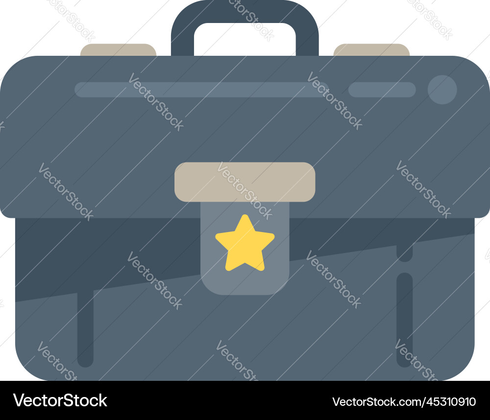 Work briefcase icon flat event time Work briefcase icon flat event time vector image